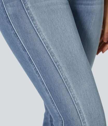 Halara Flex™ Jean skinny Casual Taille Mi-Haute Fermeture Éclair Boutonnée Plusieurs Poches Tricot Extensible