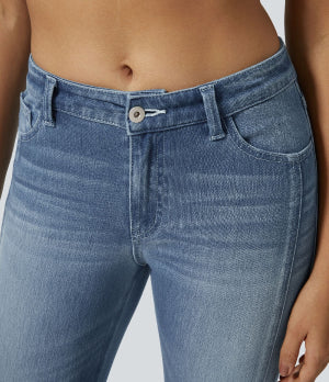 Halara Flex™ Jean skinny Casual Taille Mi-Haute Fermeture Éclair Boutonnée Plusieurs Poches Tricot Extensible