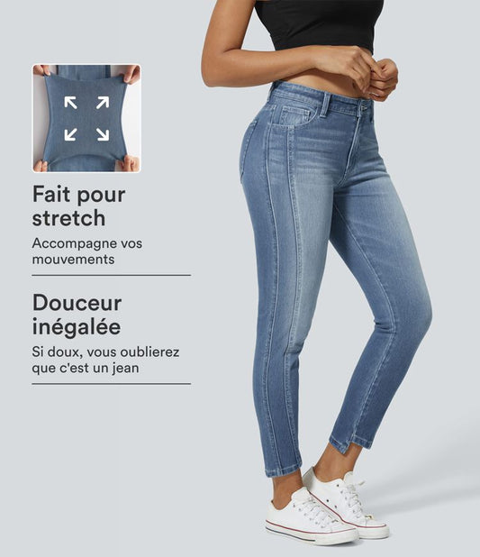Halara Flex™ Jean skinny Casual Taille Mi-Haute Fermeture Éclair Boutonnée Plusieurs Poches Tricot Extensible