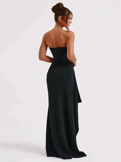 Robe de soirée fendue noire